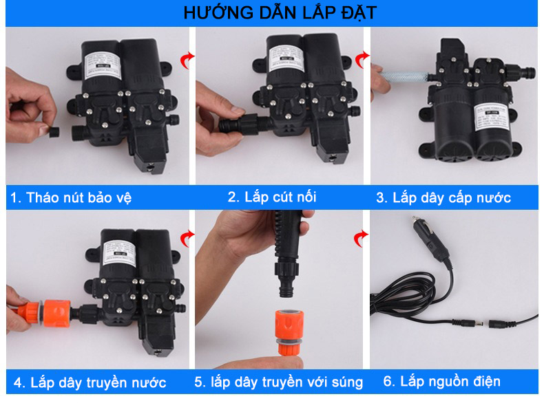 Máy rửa xe mini bơm kép áp lực cao cực mạnh - SHA02