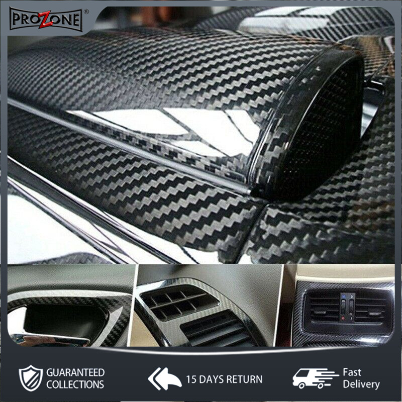 UK 1 Roll 7D Waterproof Carbon Fiber Vinyl Car Wrap Film Sticker Decal Paper New