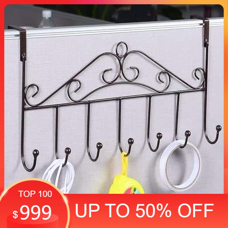 [ BẢO HÀNH 1 ĐỔI 1 ] Móc Treo Cửa Sau 7 móc, Móc Treo Quần áo Sau Cánh Cửa ️ ️ Móc Treo Đồ Sau Cửa Tiện Dụng - Chất Liệu Thép Không Gỉ Siêu Bền ( màu đen )