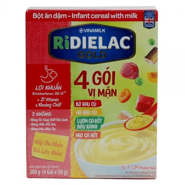 Bột ăn dặm Ridielac Gold 4 gói vị mặn