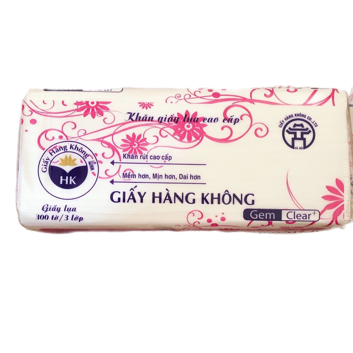 GIẤY RÚT LỤA HK 300 TỜ 3 LỚP 250GRAM