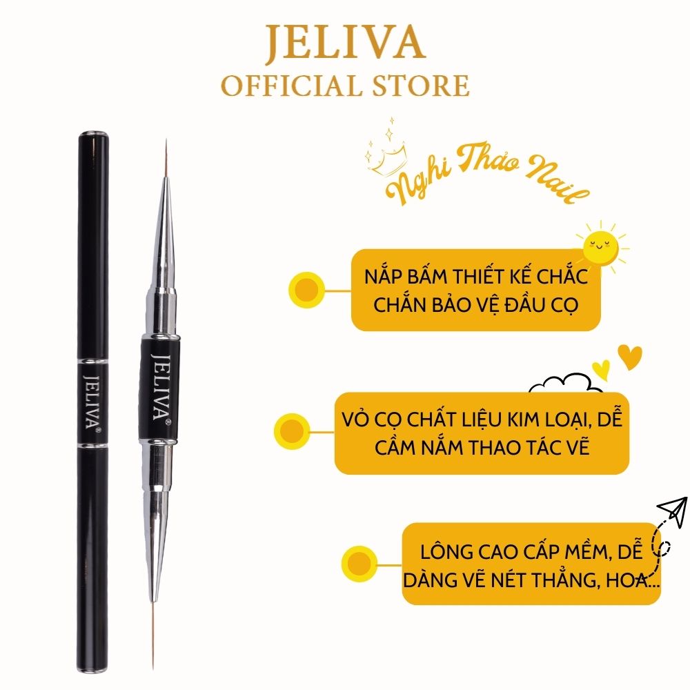 Cọ vẽ nét nail 2 đầu Jeliva