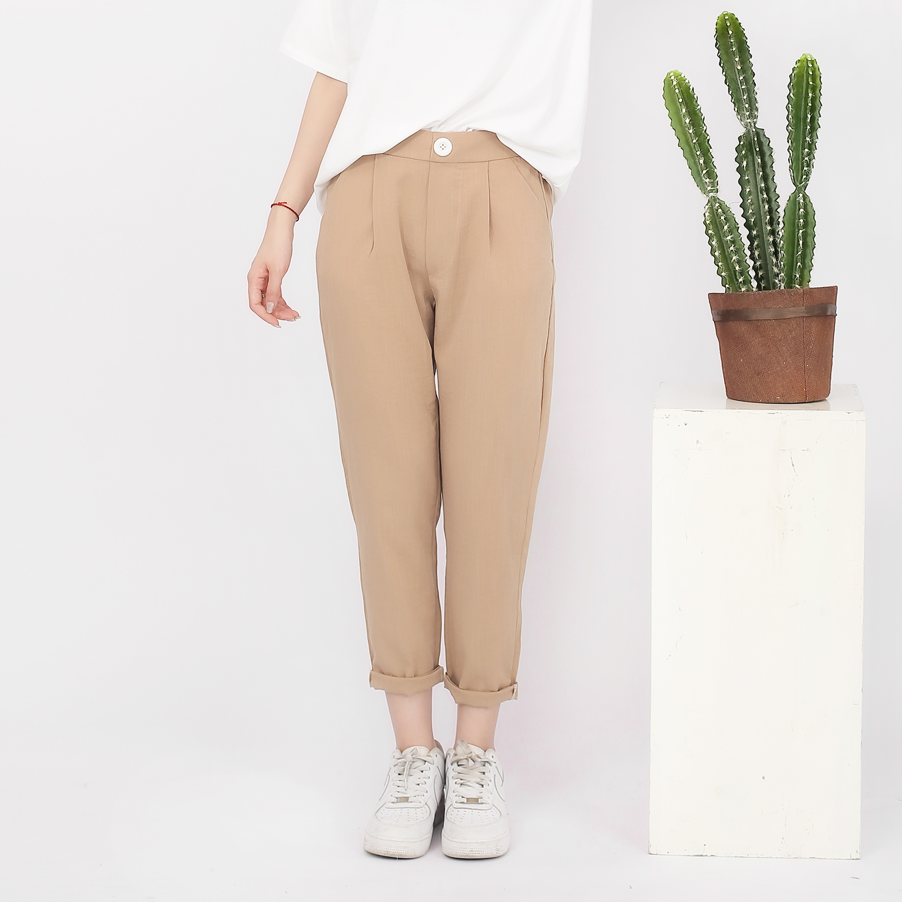 Quần baggy đũi cúc lưng thun SIKY - QD02