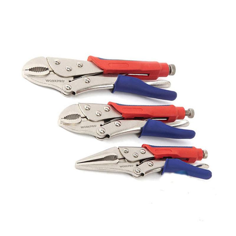 Workpro w001308 a 3 piece 10 inch curved jaw, 7 inch curved jaw locking pliers