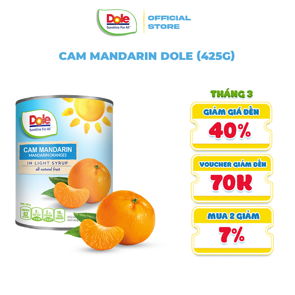 [VOUCHER GIẢM 25%]THÙNG CAM MANDARIN DOLE 12 X 425G
