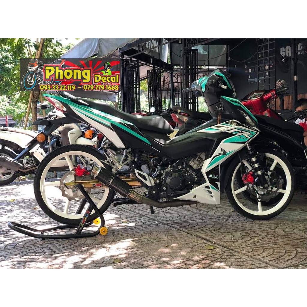 Tem rời winner gtr v1 dán xe trắng phối tem xanh