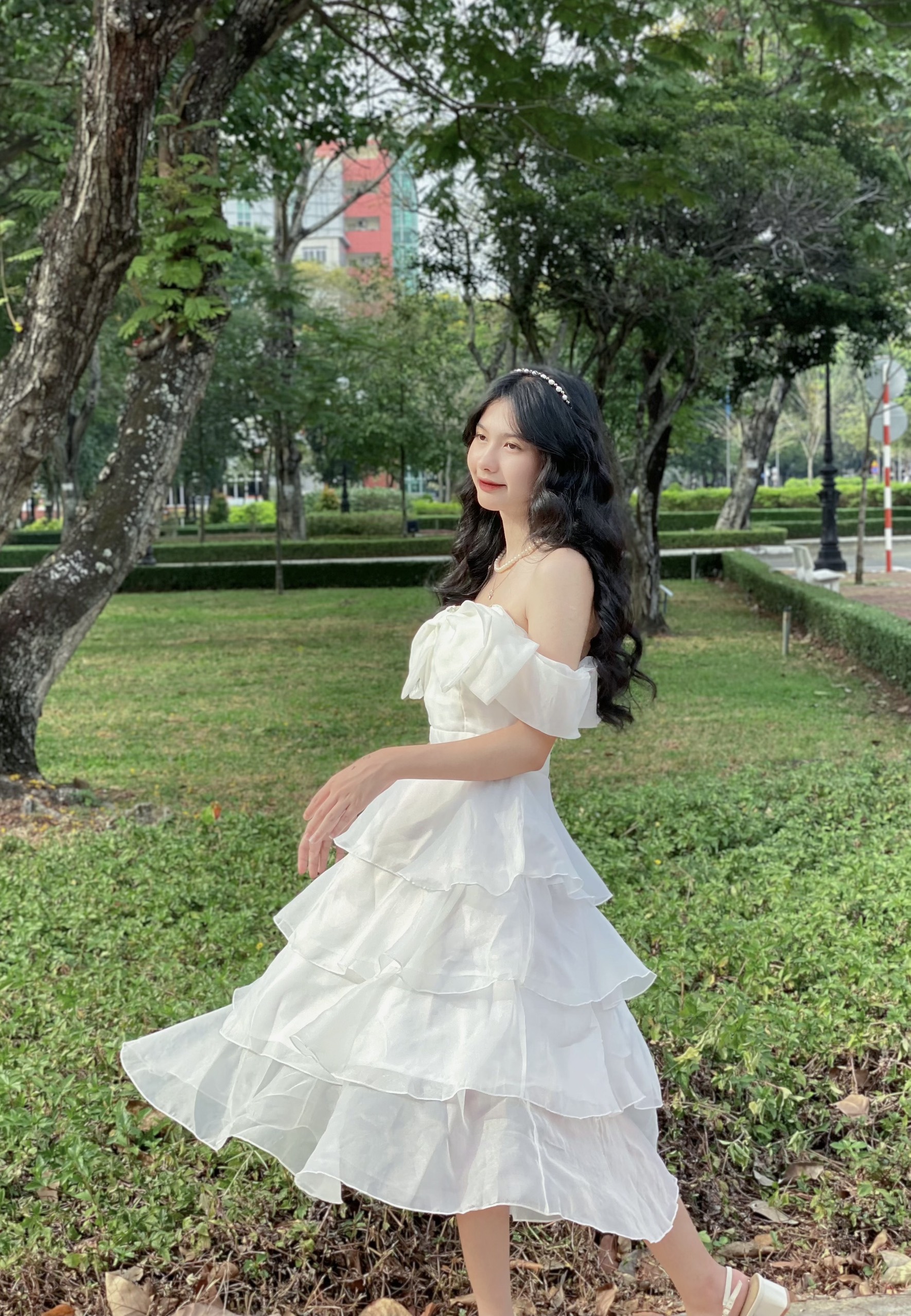 Đầm công chúa trắng dài Ciara