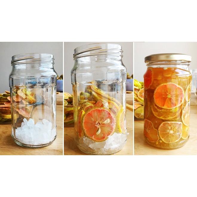[HCM]Chanh Đào Mật Ong Đường Phèn Handmade|Hũ 500ml