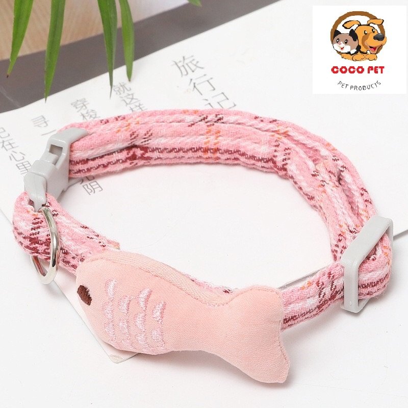 Vòng cổ cho chó mèo có nơ hình con cá