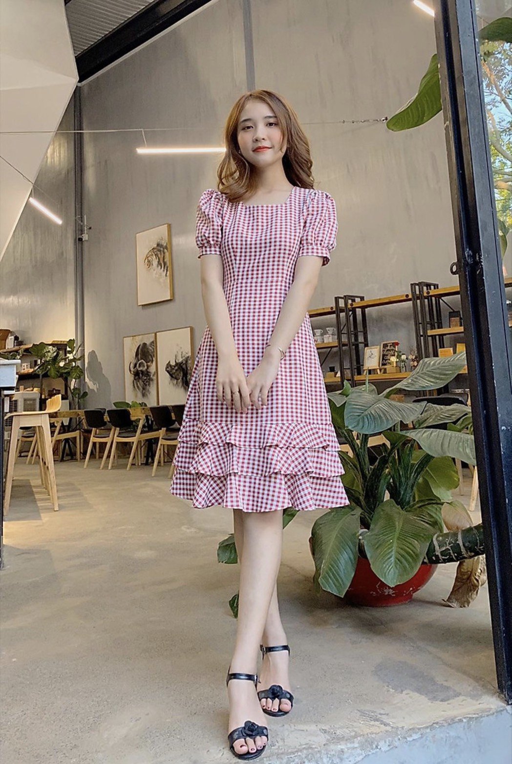 Đầm nữ thời trang kẻ sọc tôn dáng cho chị em