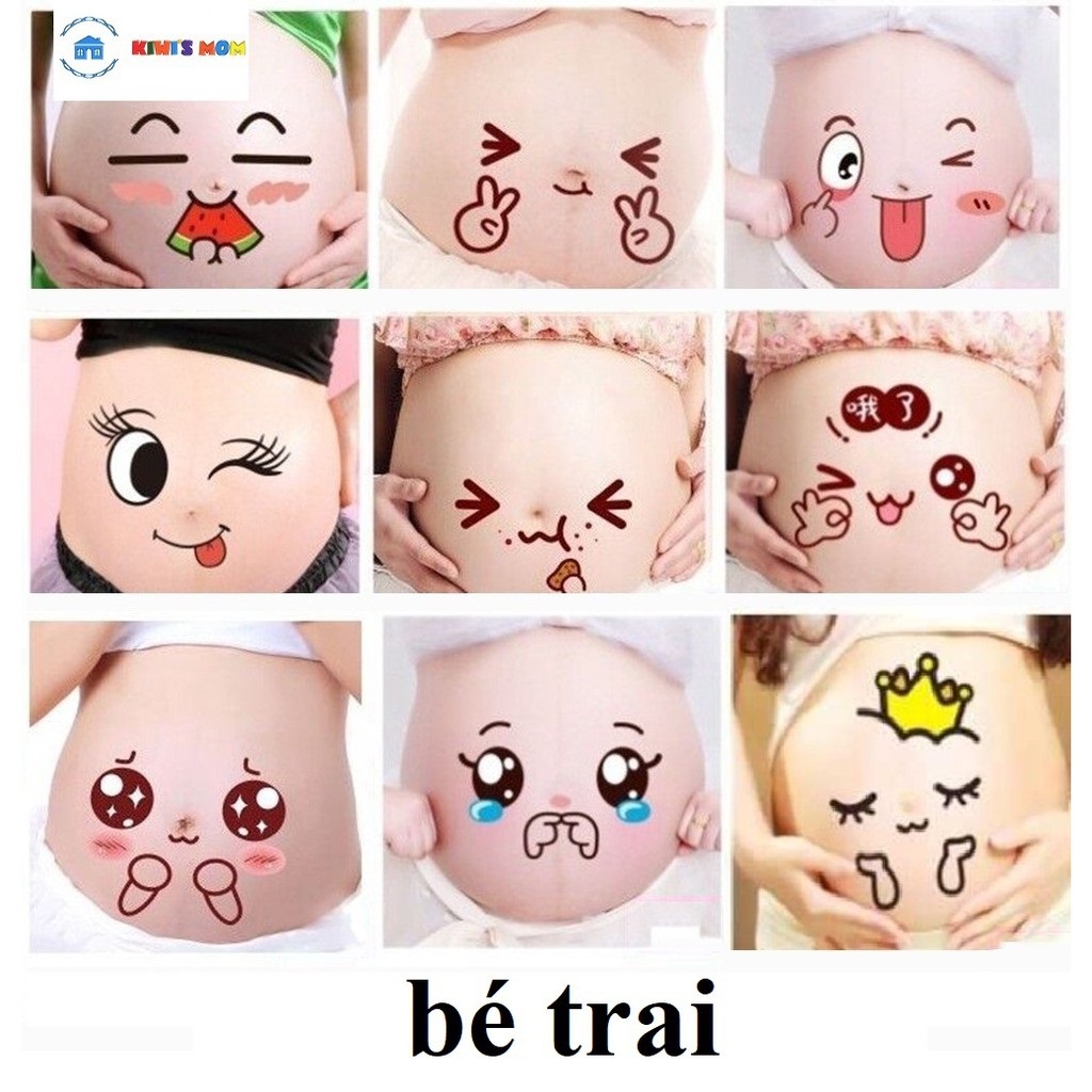 Hình dán bụng bầu dễ thương