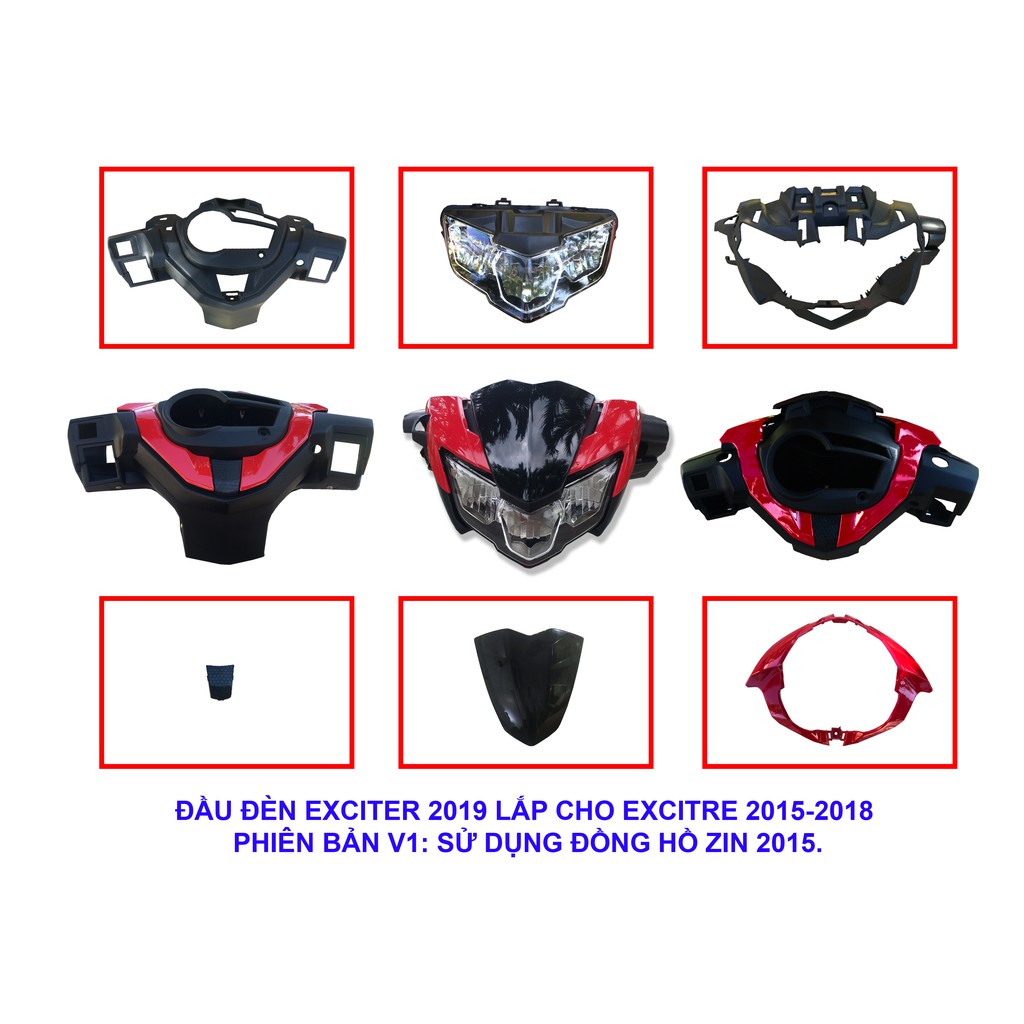 Bộ đầu đèn EX150 2019 cho EX150 đời cũ 2015 - 2018