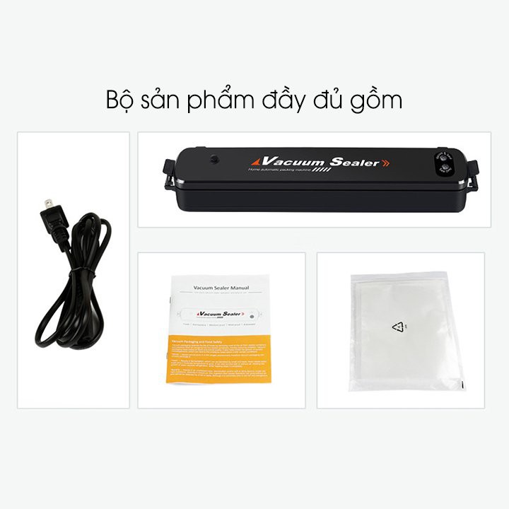 [ TẶNG KÈM  10 TÚI HÚT ]Máy Hút Chân Không Thực Phẩm Kèm Hàn Miệng Túi Vacuum Sealer