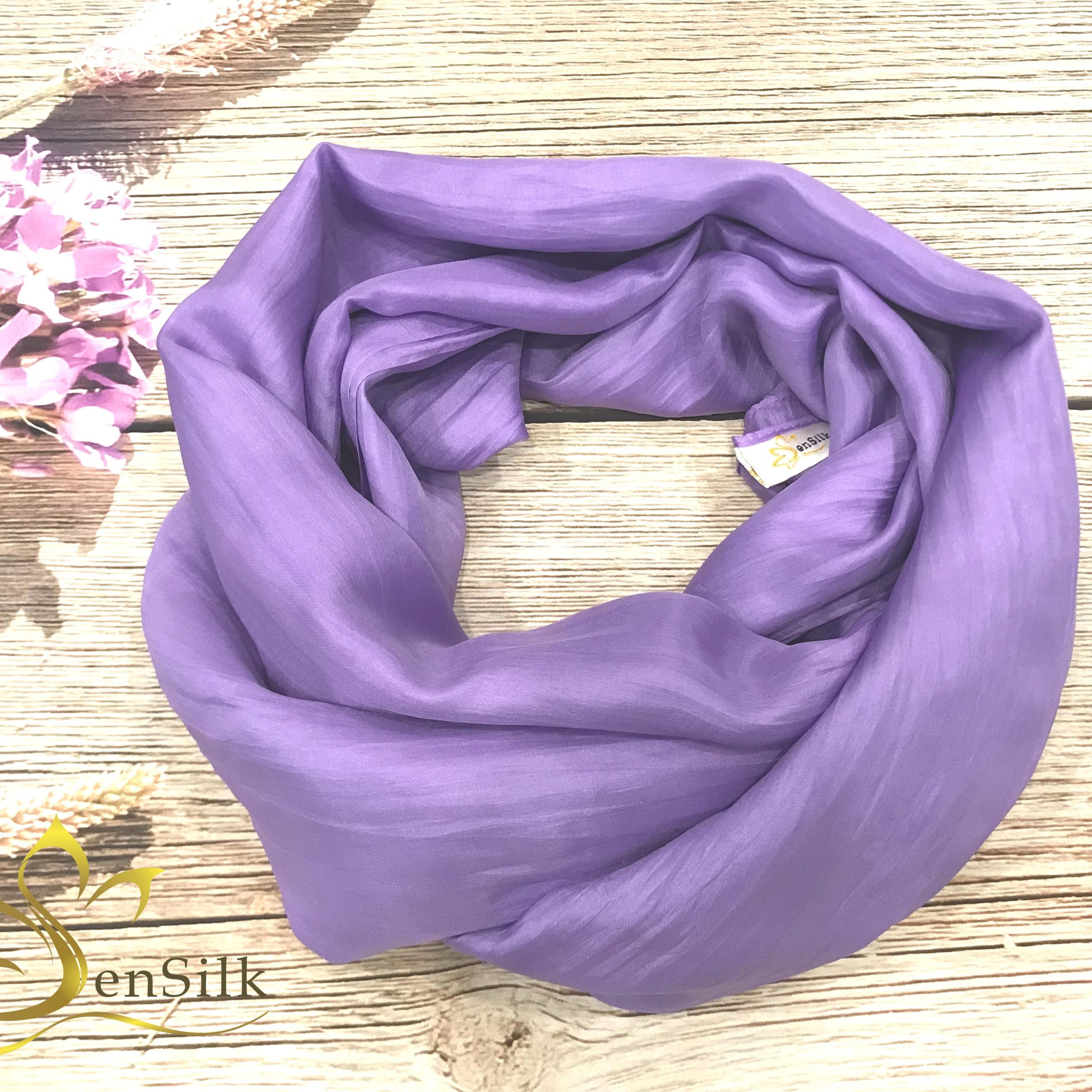 Khăn Choàng Lụa Nha Xá Tím SenSilk Women Gift