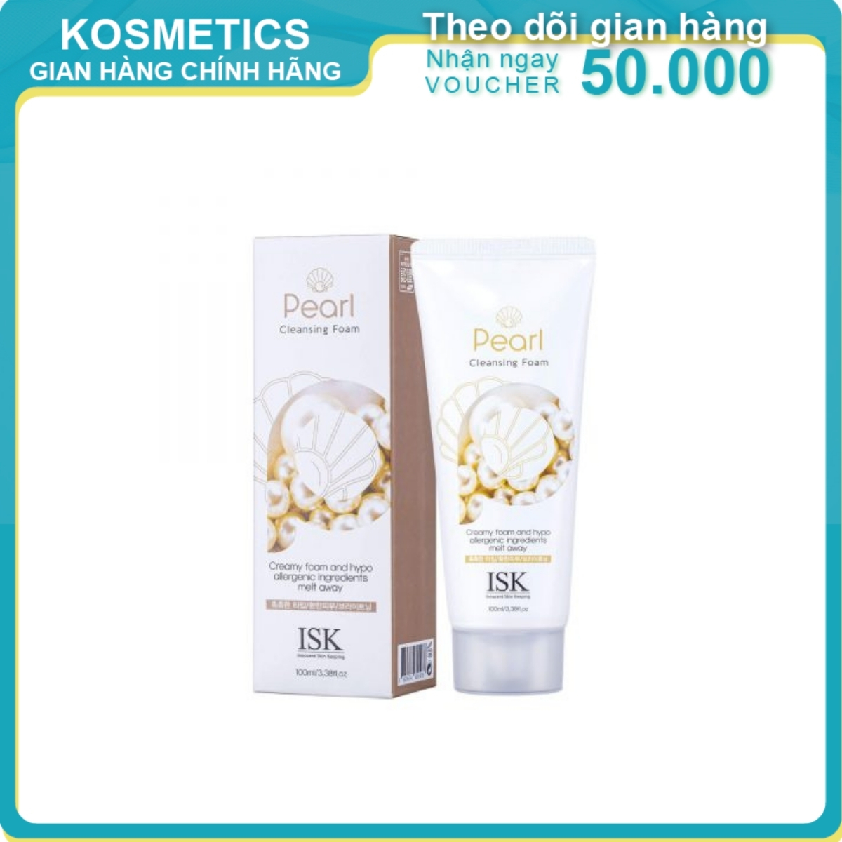 Sữa rửa mặt ngọc trai ISK trắng da và ngăn ngừa lão hóa 100ml