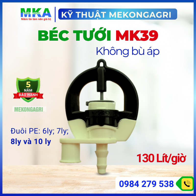 Béc tưới MK39 bán kính lớn nhiều lưu lượng (bộ 10 béc)