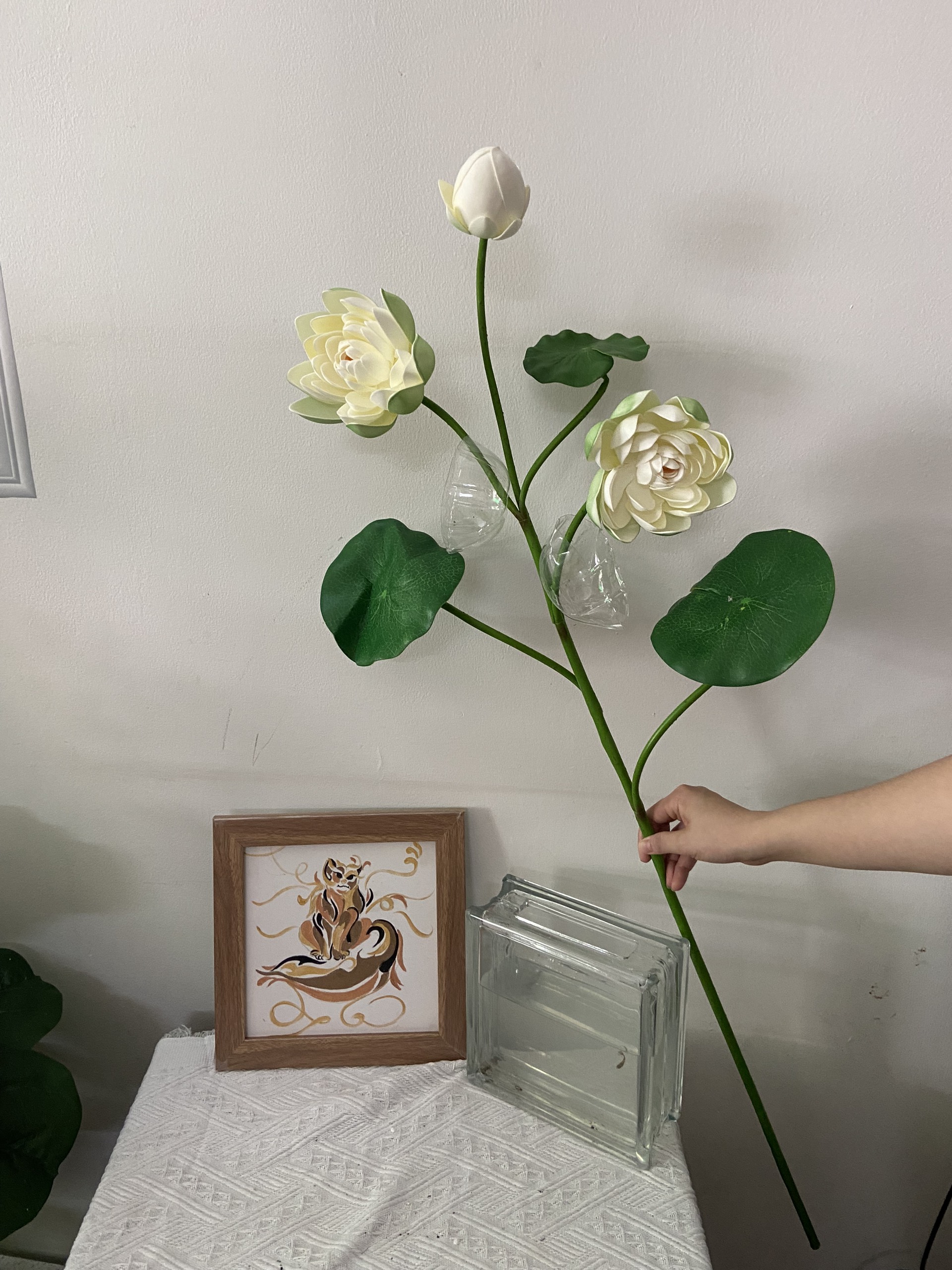 CÀNH SEN XỐP Cao Cấp 2 bông 1 nụ cao 1m