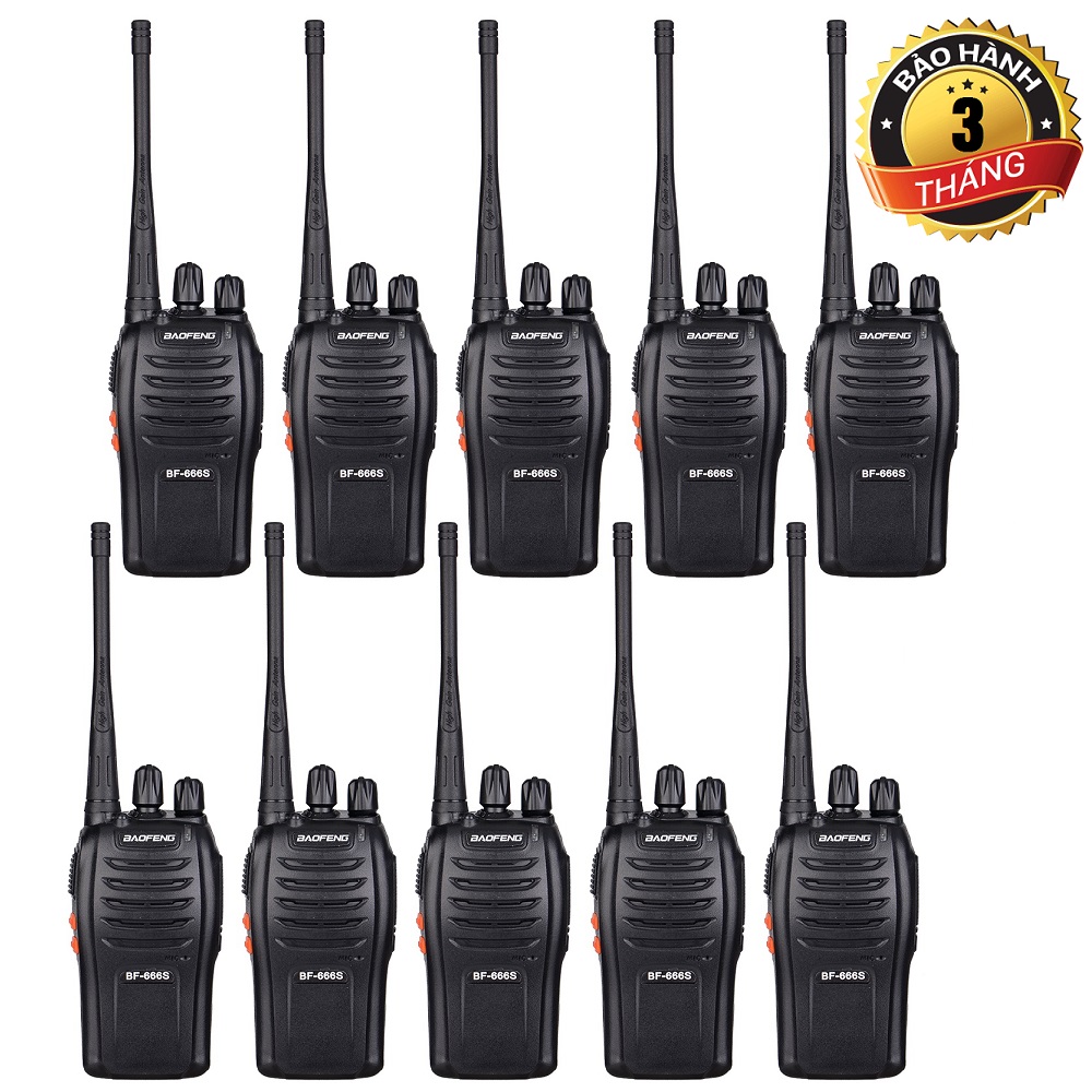 Bộ 10 Bộ đàm Baofeng BF666S - BH:3 Tháng