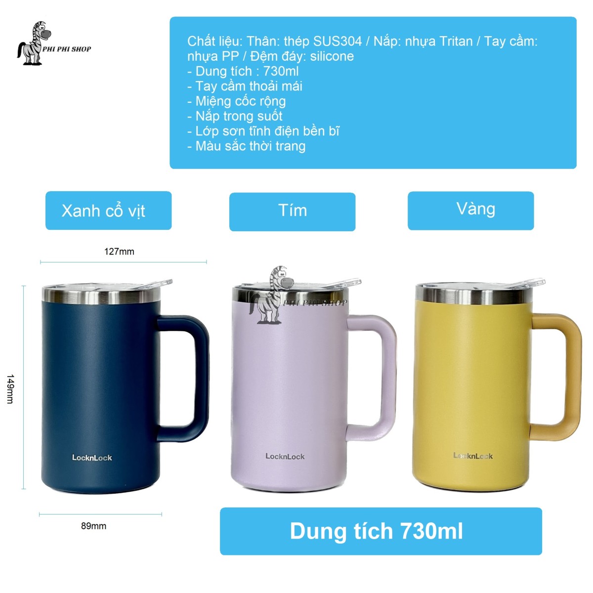 Ly giữ nhiệt Lock&Lock Flat Table Mug 730ml LHC4320