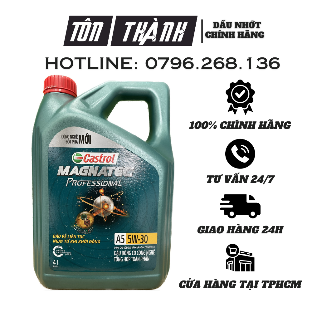 Dầu nhớt động cơ Castrol 5W30 tổng hợp toàn phần 5W30 A5 - Castrol Magnatec Professional