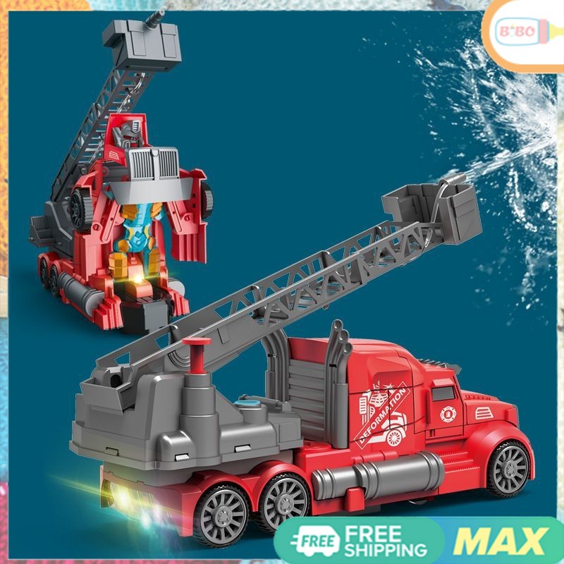 Xe cứu hoả phun nước biến hình 2 trong 1 - tặng kèm pin