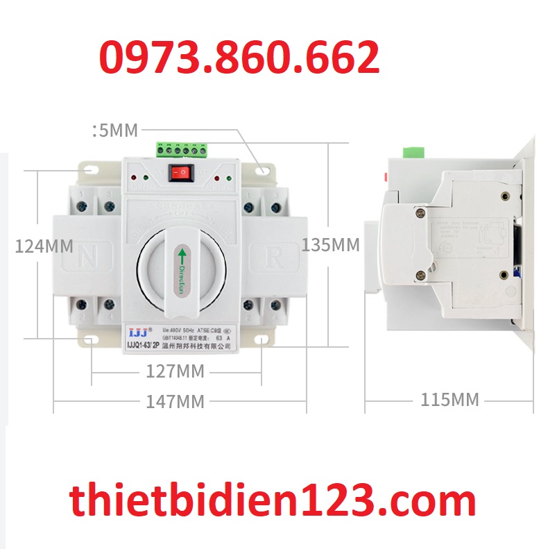 Chuyển nguồn tự động ATS 2P 63A