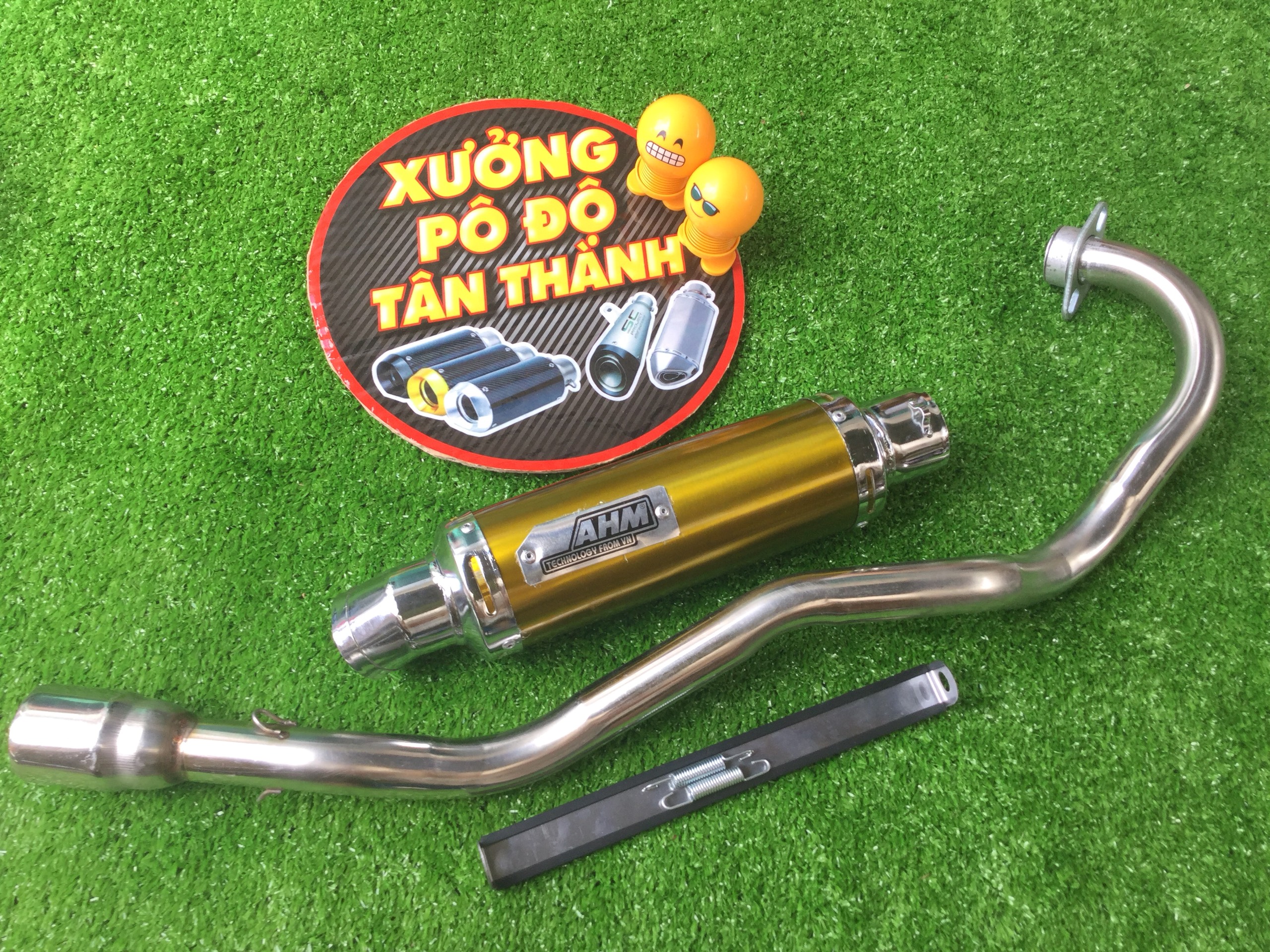 Bộ pô ahm vàng full cổ exciter 135