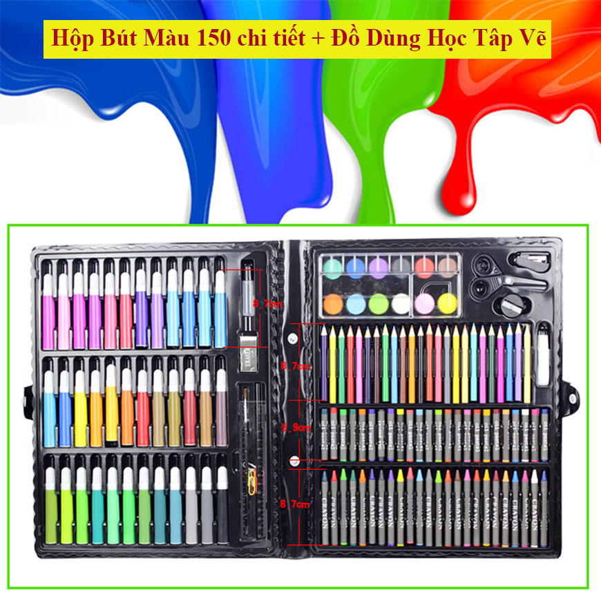 [HCM](LOẠI 1)bút tô màu cho béDụng cụ học tập cho bédụng cụ học tập tô màu với 150 chi tiết đủ loại màu giúp bé thỏa sức sáng tạo tại nhà.(GIÁ NIÊM YẾT)