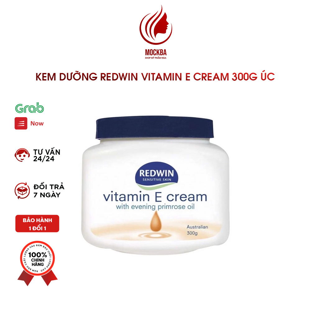 Kem dưỡng ẩm Redwin Vitamin E Cream 300g Hàng Úc, dưỡng doby, mặt toàn thân giảm khô nứt, mịn màng và căng bóng da: ShopMyPhamNga_Mockba