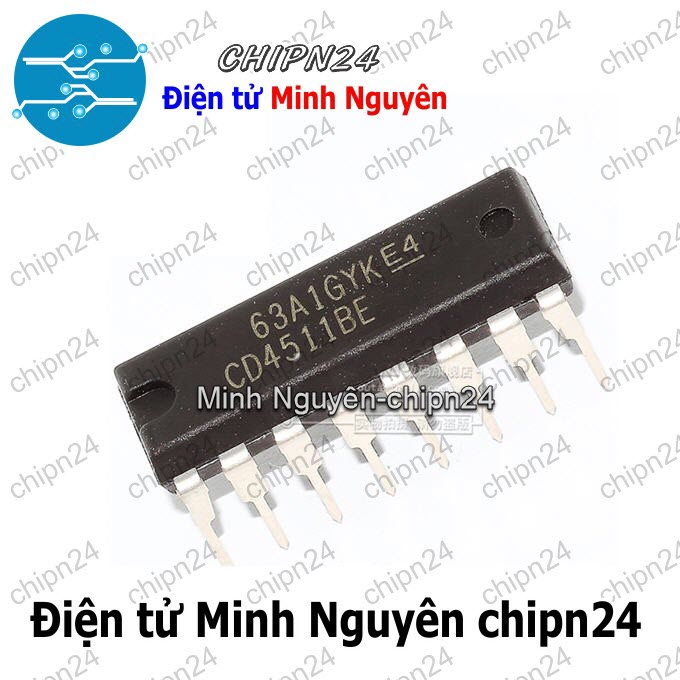 [3 con] (DIP) IC CD4511 DIP-16 (CD4511BE 4511) - HH003367