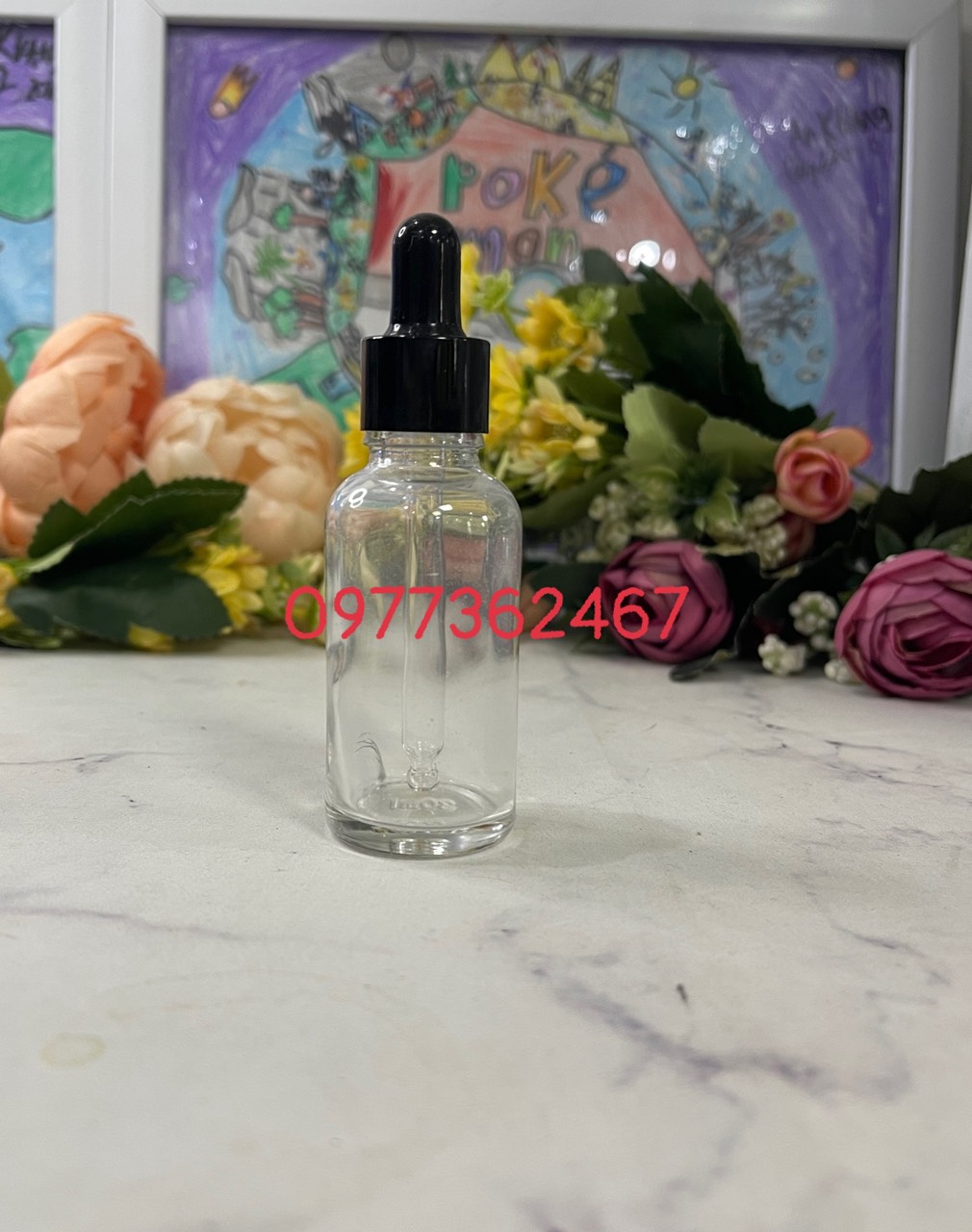 Vỏ chai lọ thủy tinh chai chiết tinh dầu , serum màu trong 5ml 10ml,15ml,20ml,30ml,50ml,100ml