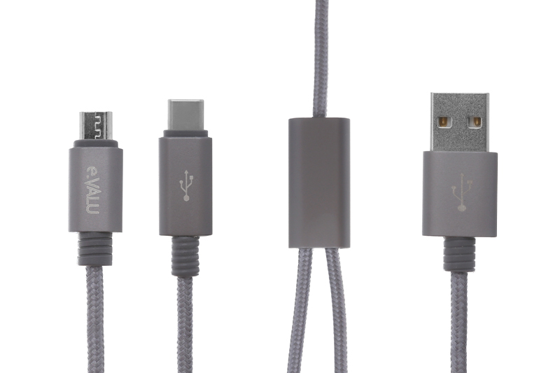 Cáp 2 đầu Type C Micro 1m enVHTr B Xám 1N