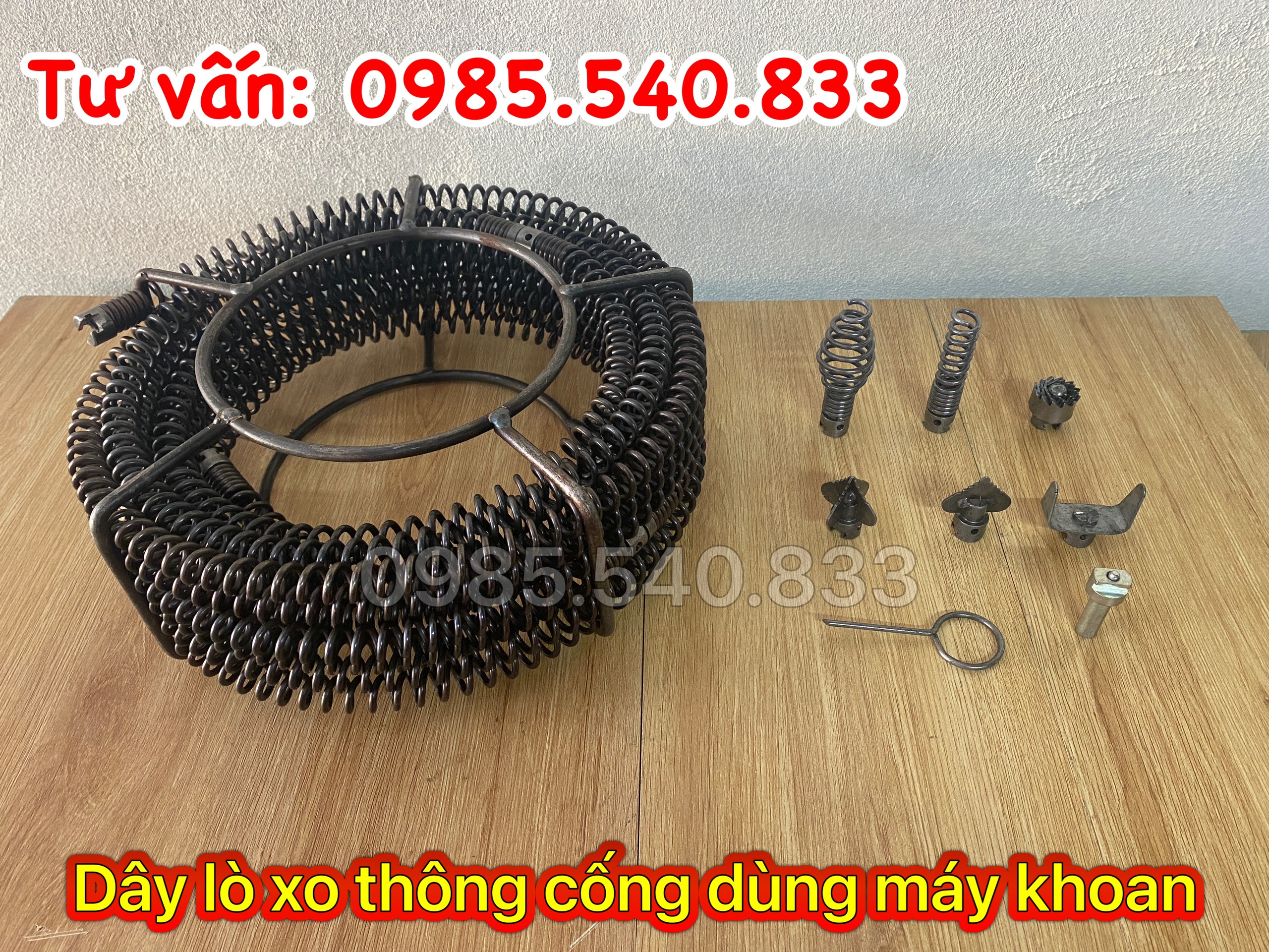 Dây thông cống dùng cho máy khoan dài 3M ( 3M + 6 đầu thông + kết nối máy khoan....)