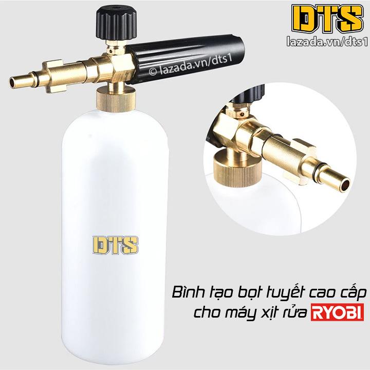 Bình tạo bọt tuyết cao cấp máy rửa xe RYOBI, lõi phun bằng đồng chất lượng cao, bọt đều và đẹp