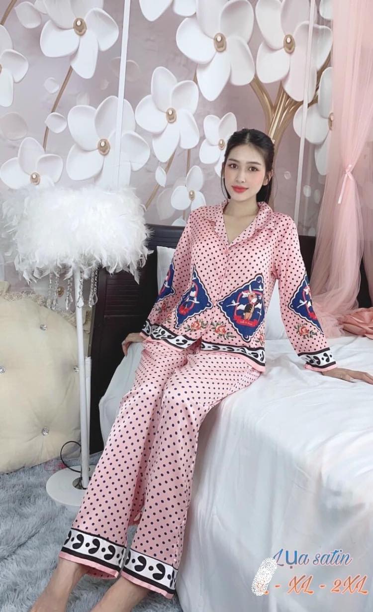 ĐỒ BỘ PIJAMA LỤA SATIN 3D CAO CẤP