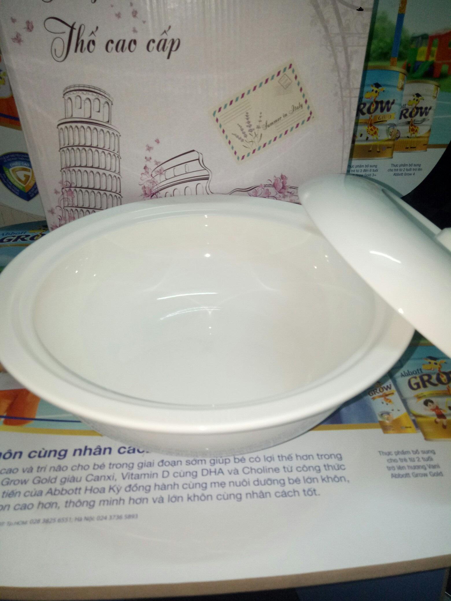 Thố sứ cao cấp có nắp (Thố gốm tráng men)