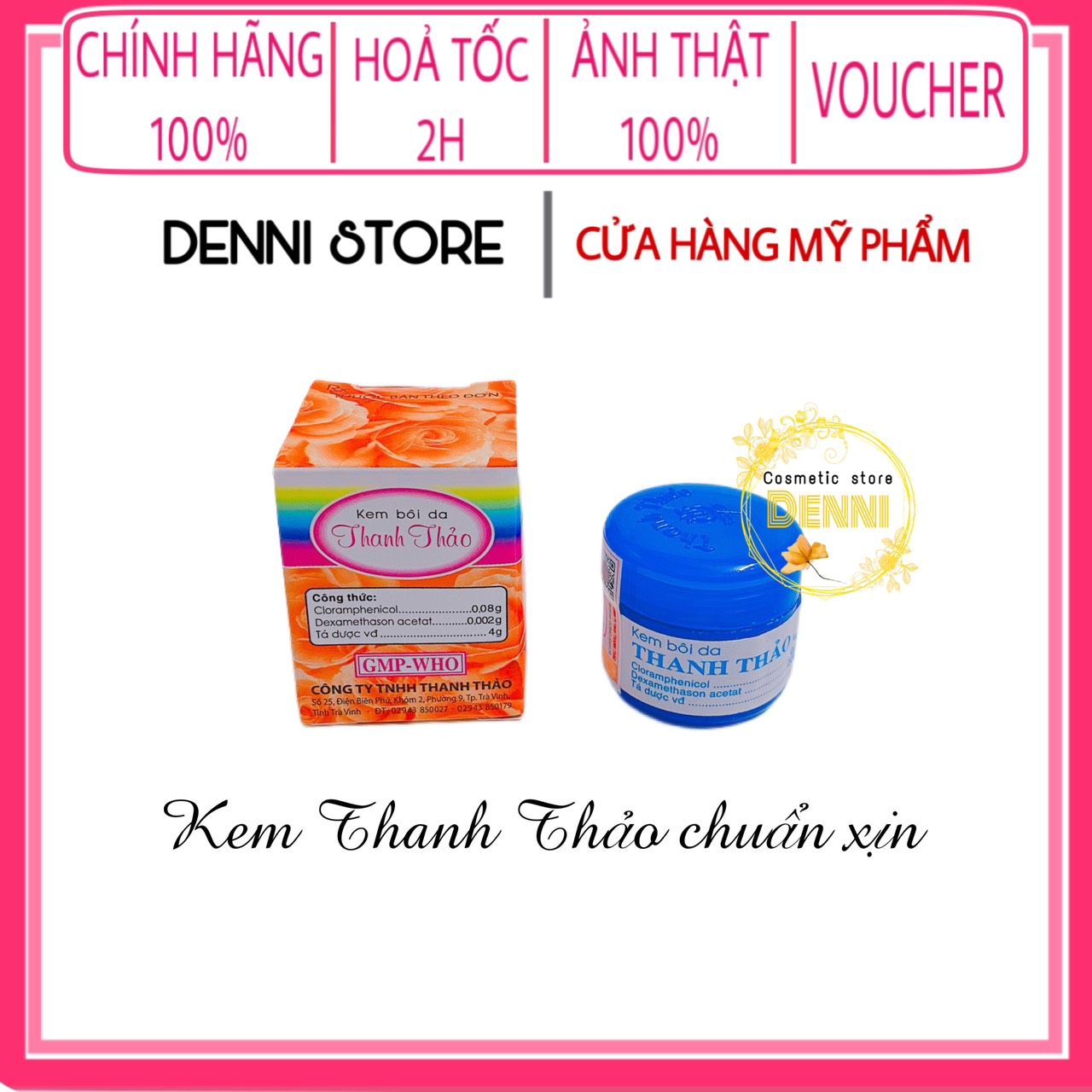 Kem Thanh Thảo Dưỡng Trắng Da Loại Sịn - Kem Ngừa Mụn Thanh Thảo 4g - mỹ phẩm Denni TT