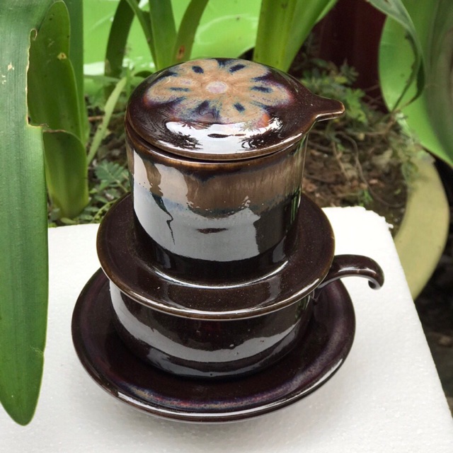 Bộ phin pha cafe gốm sứ Bát Tràng có phần lọc