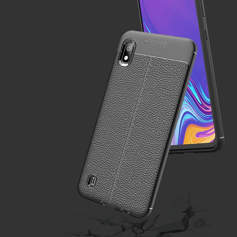 Ốp lưng dành cho Samsung Galaxy A10 Auto focus giả da silicon cao cấp