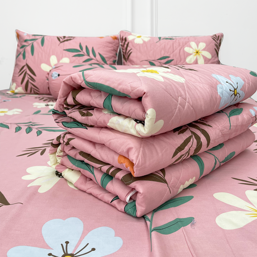 Chăn Mền 100% Cotton Thuần Việt - Hồng COT05