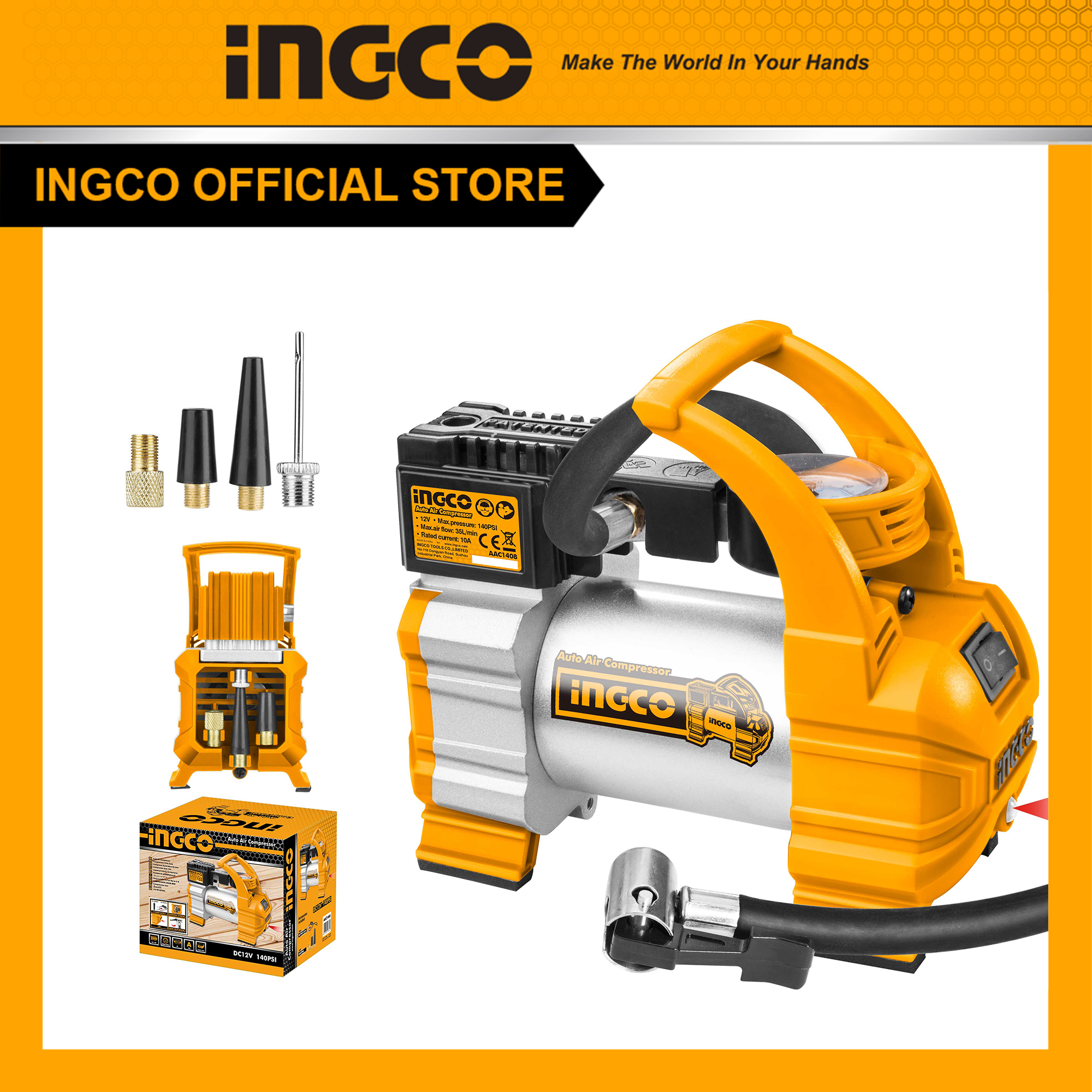 Dụng cụ kiểm tra hơi lốp xe ô tô ingco aac1408