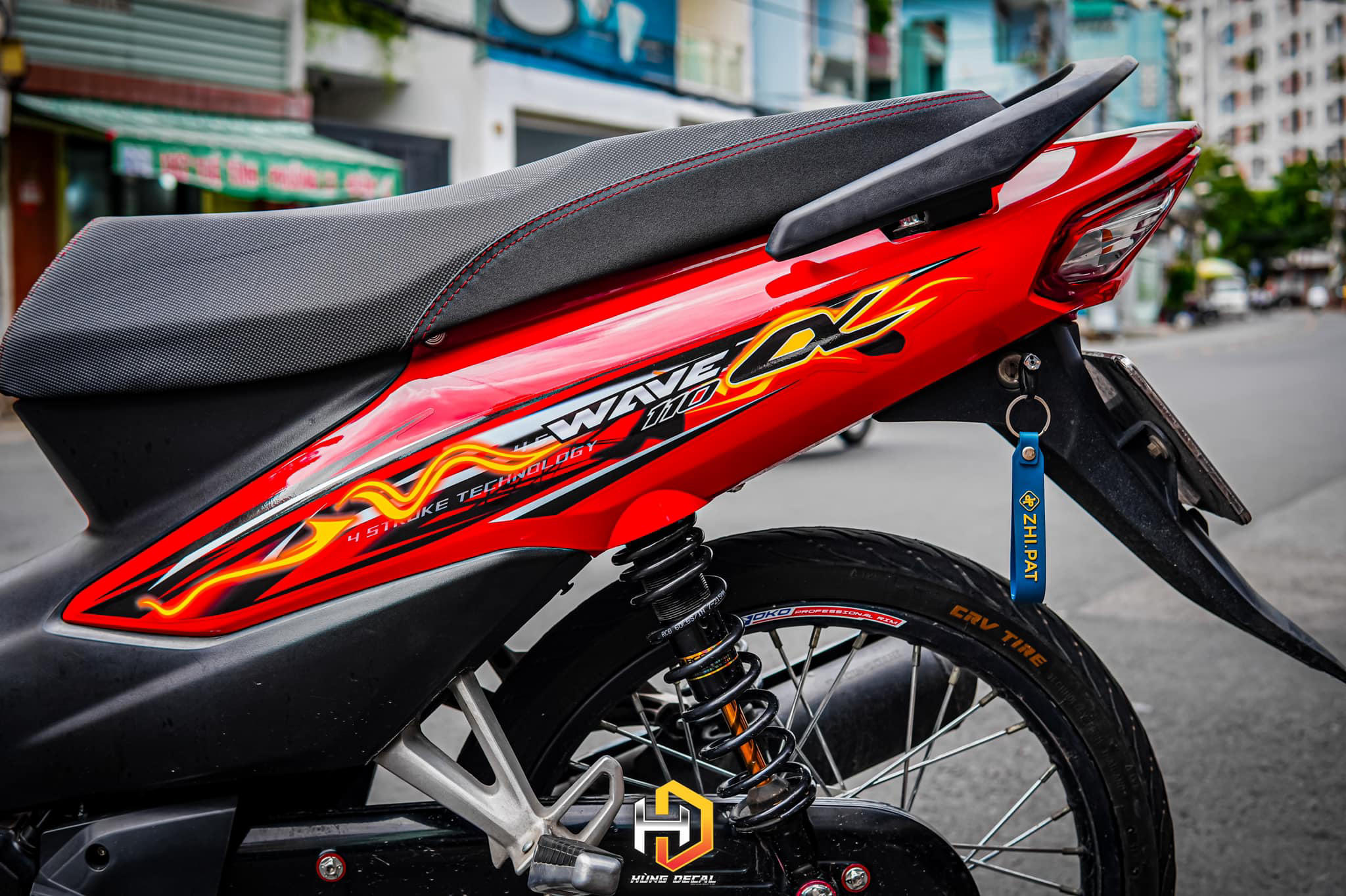 [DECAL]  [Ảnh thật] Tem rời Wave A 110 - Mẫu đỏ đen HOT 2023 - Chuẩn From cực đẹp [TXC]