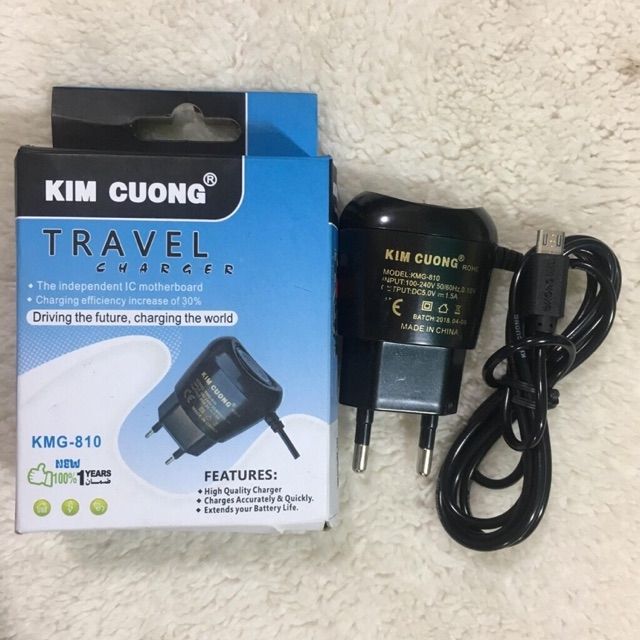 Sạc KIM CUONG 810 dây liền (MicroUSB)