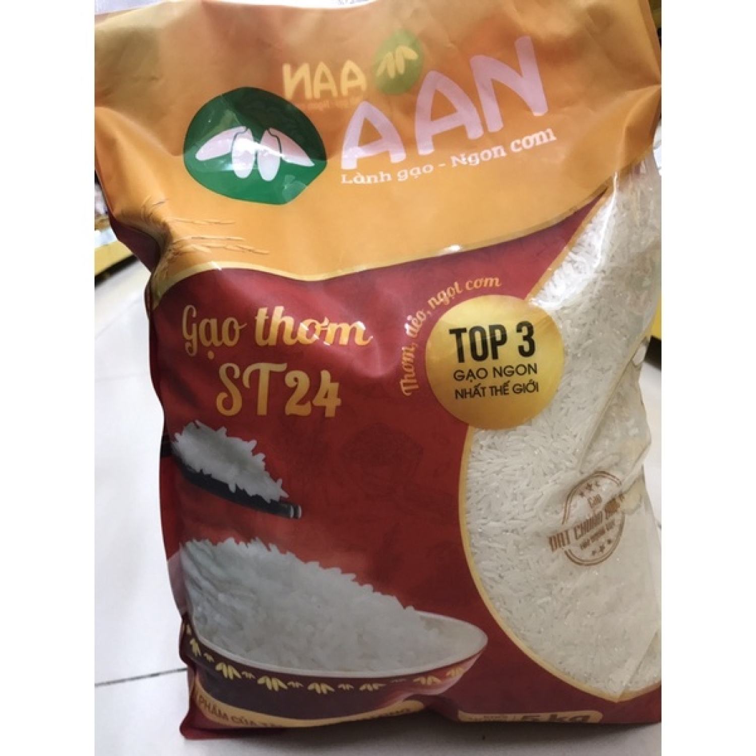 Gạo Thơm ST24 A An túi 5kg dẻo, mềm .