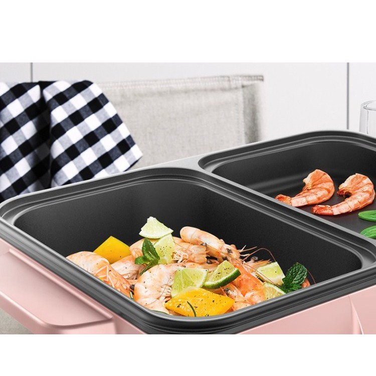 Nồi Nướng,Lẩu Đa Năng Mini 2 Trong 1(Lẩu Uyên Ương)