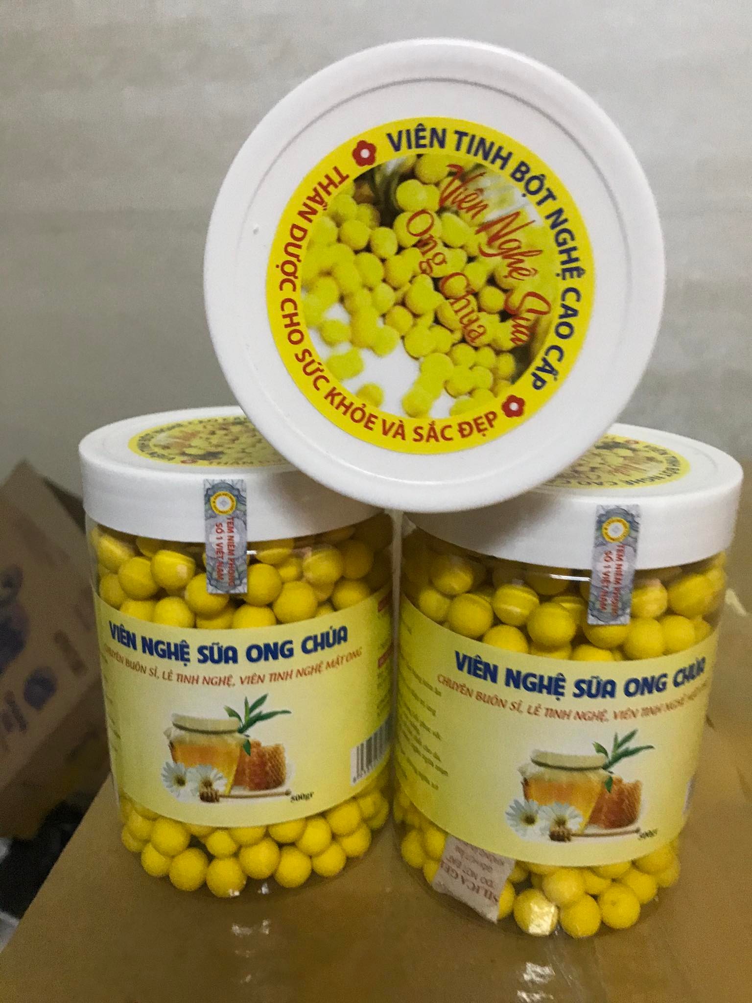 Viên nghệ sữa ong chúa phấn hoa ( hũ 500g )