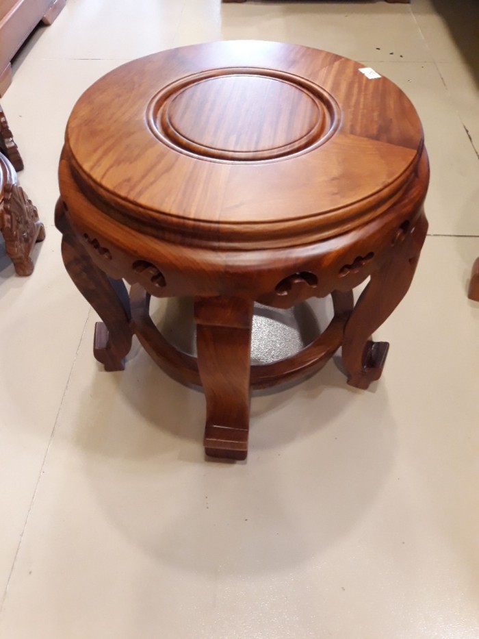 Đôn tròn gỗ hương cao 30 mặt 30