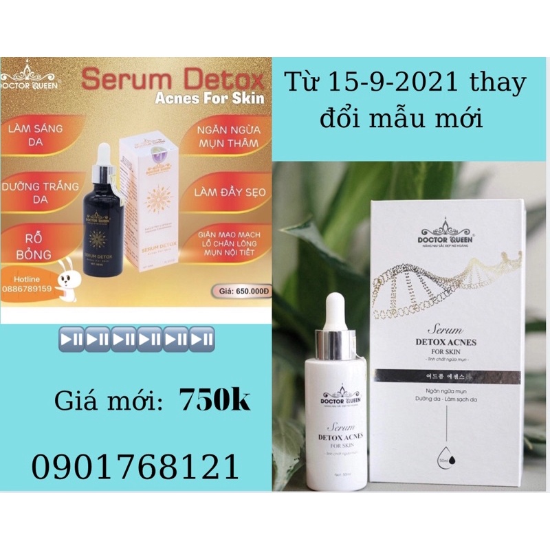 Serum detox acnes for skin không lo mụn sẹo thâm mẫu mới