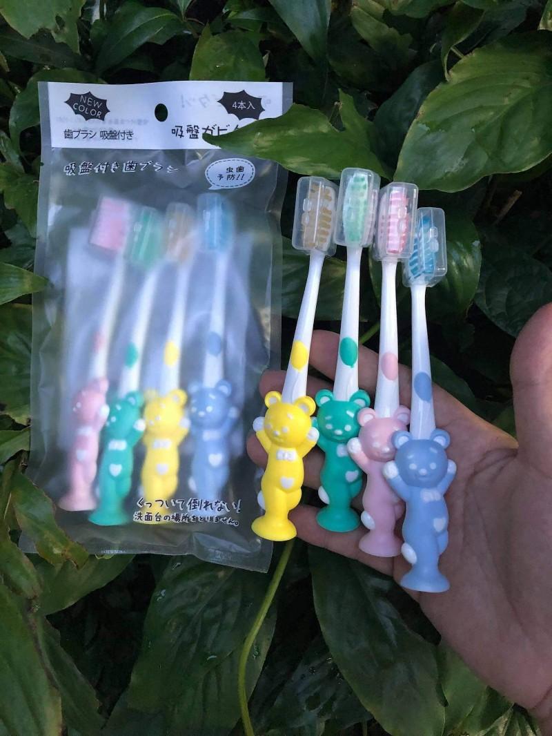 SET 4 BÀN CHẢI ĐÁNH RĂNG XUẤT NHẬT HÌNH THÚ CHO BÉ