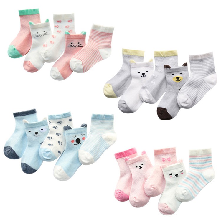 Sét 5 đôi tất lưới cao cổ cho bé